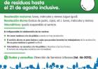 Así van a funcionar los servicios de recolección hasta el 21 de agosto inclusive