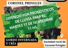 Remate diferido por lluvia en Pringles