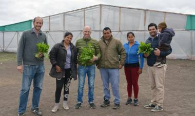 Matzkin visitó una huerta local