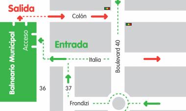 Entrada y salida del Balneario Municipal