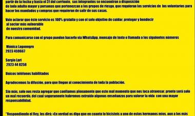 Un grupo presta servicios gratis a adultos mayores ante el coronavirus