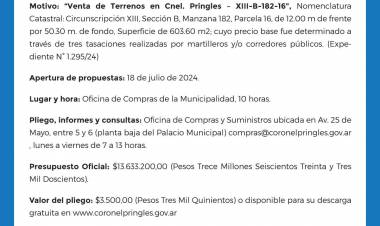 Segundo llamado a Licitación Pública 09/24