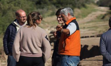 La senadora Neumann Losada recorrió la obra de la RN 35 y pidió acelerar su reparación