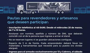 Convocatoria para artesanos y revendedores pringlenses