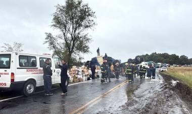 Ruta 51: Vuelco de un camión