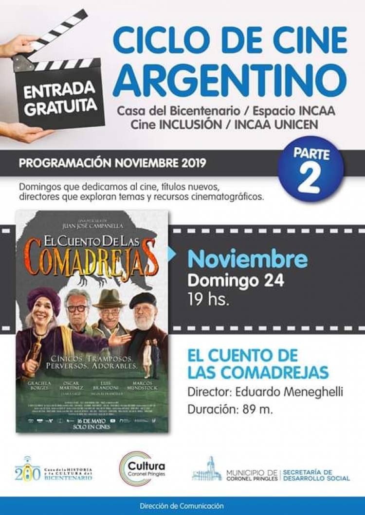 Domingo de Cine Argentino en Casa del Bicentenario