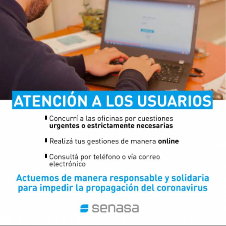 El Senasa recomienda realizar trámites a distancia y evitar concurrir a las oficinas