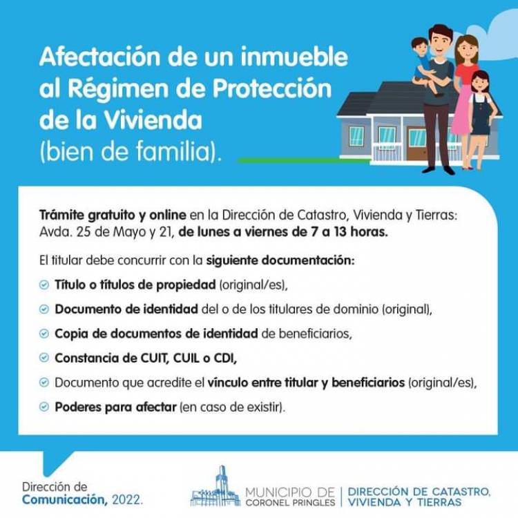 Afectar una vivienda como bien de familia: trámite online y desde la Municipalidad