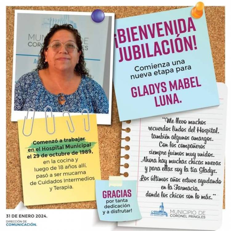 Hoy comienza una nueva etapa para Gladys Mabel Luna