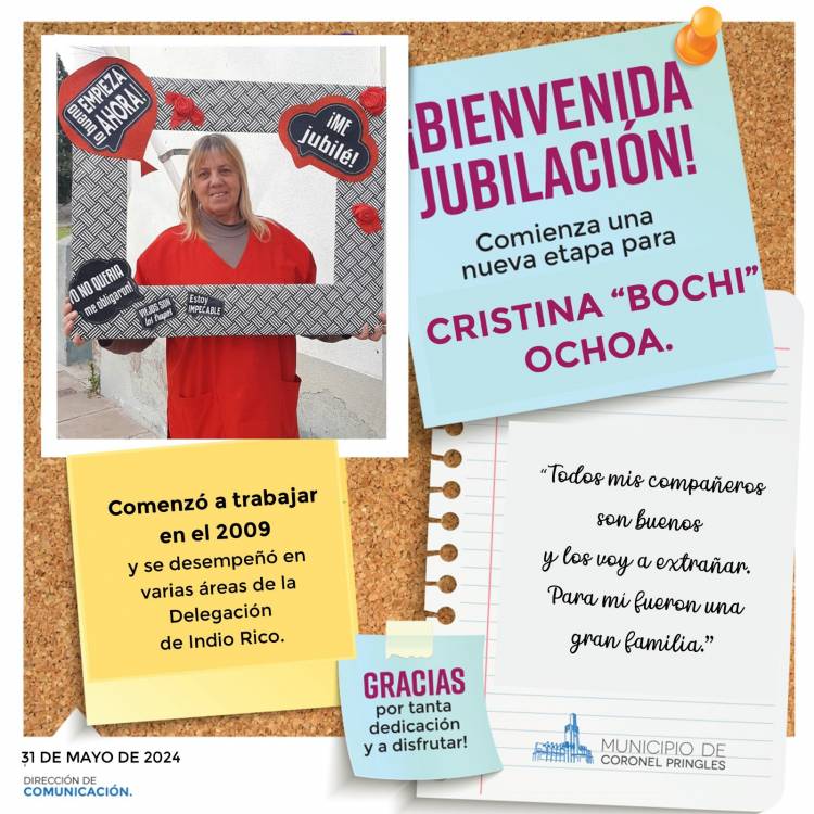 Bienvenida Jubilación: Hoy comienza una nueva etapa para Cristina "Bochi" Ochoa