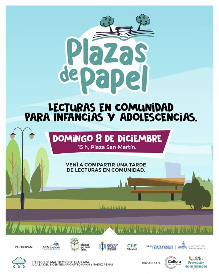 Plazas de papel: lectura, juegos y arte en Plaza San Martín