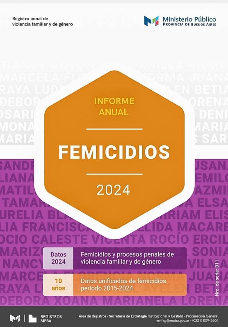 En el año 2024 se registraron 98 femicidios en la provincia de Buenos Aires