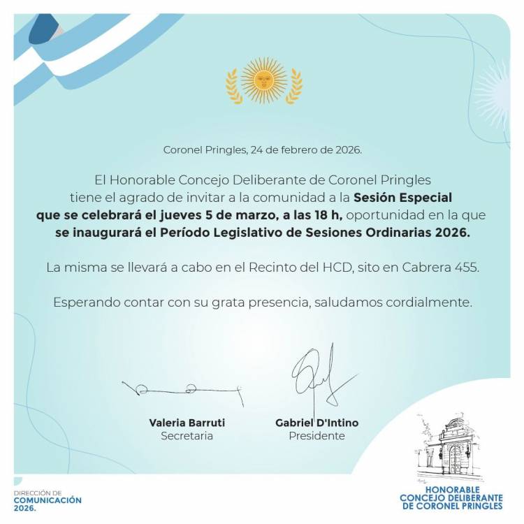 HCD: Apertura del Período Legislativo de Sesiones Ordinarias para el año 2026